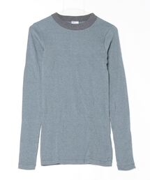 ALOUND 長袖カットソー ストライプ NAVY Tシャツ/カットソー（ブルー・ネイビー/青色系・ストライプ柄