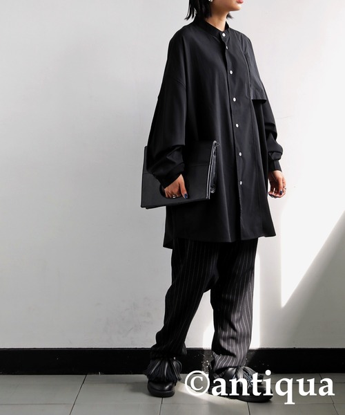 アンティカ antiqua ストライプ柄ゆったりサルエルパンツ 新品 アンティカ antiqua ストライプ柄ゆったりサルエルパンツ 新品