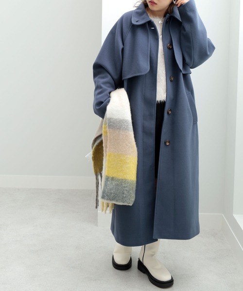 GeeRA(ジーラ)の「ヨークデザインステンカラーコート(ステンカラーコート・レディース・ブルー/ブラック/モカ・MEDIUM/LARGE)」の12枚目の写真