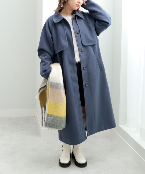 GeeRA(ジーラ)の「ヨークデザインステンカラーコート(ステンカラーコート・レディース・ブルー/ブラック/モカ・MEDIUM/LARGE)」の14枚目の写真