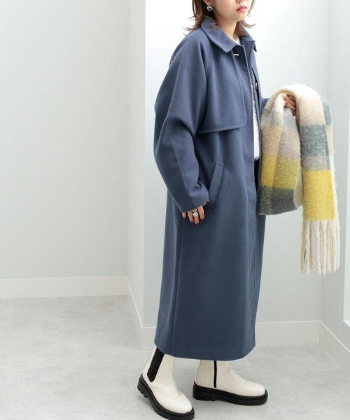 GeeRA(ジーラ)の「ヨークデザインステンカラーコート(ステンカラーコート・レディース・ブルー/ブラック/モカ・MEDIUM/LARGE)」の16枚目の写真
