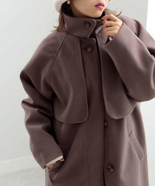 GeeRA(ジーラ)の「ヨークデザインステンカラーコート(ステンカラーコート・レディース・ブルー/ブラック/モカ・MEDIUM/LARGE)」の5枚目の写真