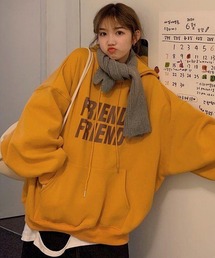 ビックシルエット FRIEND プリントロゴ スウェット トレーナー パーカー