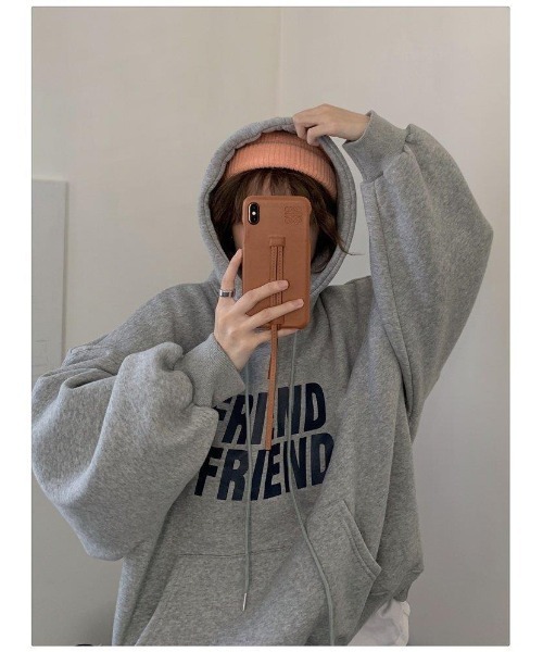 ビックシルエット FRIEND プリントロゴ スウェット トレーナー