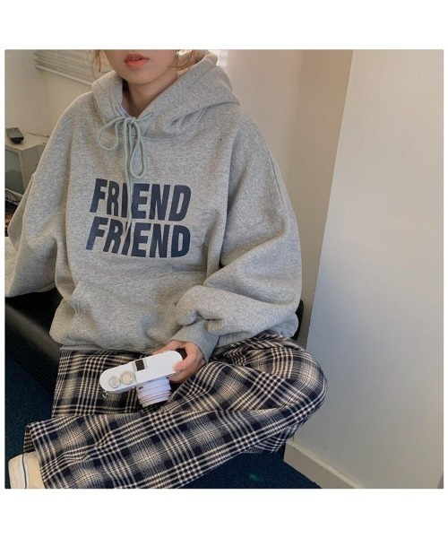 ビックシルエット FRIEND プリントロゴ スウェット トレーナー