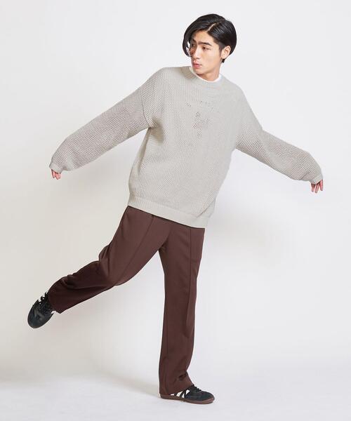 info. BEAUTY&YOUTH(インフォビューティアンドユース)の「【WEB限定】 <info. BEAUTY&YOUTH> バルーンシルエット メッシュ クルーニット(ニット/セーター・レディース・その他1/その他2/ブラック/オフホワイト・S/M/L)」の14枚目の写真