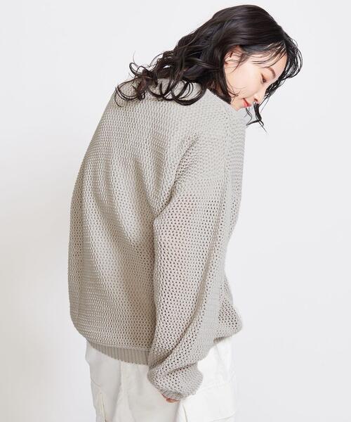 info. BEAUTY&YOUTH(インフォビューティアンドユース)の「【WEB限定】 <info. BEAUTY&YOUTH> バルーンシルエット メッシュ クルーニット(ニット/セーター・レディース・その他1/その他2/ブラック/オフホワイト・S/M/L)」の16枚目の写真