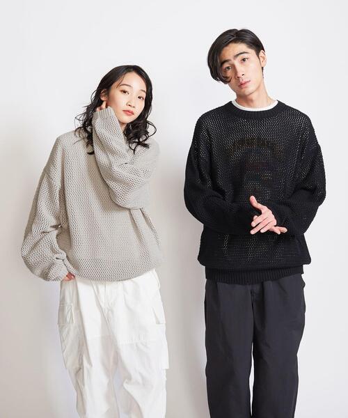 info. BEAUTY&YOUTH(インフォビューティアンドユース)の「【WEB限定】 <info. BEAUTY&YOUTH> バルーンシルエット メッシュ クルーニット(ニット/セーター・レディース・その他1/その他2/ブラック/オフホワイト・S/M/L)」の19枚目の写真