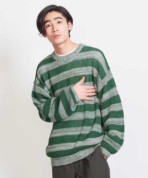 info. BEAUTY&YOUTH(インフォビューティアンドユース)の「【WEB限定】 <info. BEAUTY&YOUTH> バルーンシルエット メッシュ クルーニット(ニット/セーター・レディース・その他1/その他2/ブラック/オフホワイト・S/M/L)」の22枚目の写真