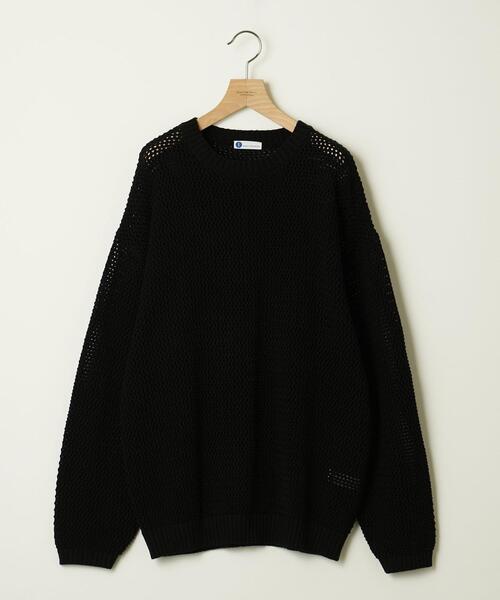 info. BEAUTY&YOUTH(インフォビューティアンドユース)の「【WEB限定】 <info. BEAUTY&YOUTH> バルーンシルエット メッシュ クルーニット(ニット/セーター・レディース・その他1/その他2/ブラック/オフホワイト・S/M/L)」の5枚目の写真