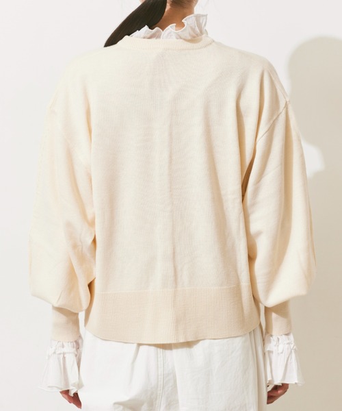 Libra Cue(リブラ キュー)の「パールボタンカーディガン(カーディガン/ボレロ・レディース・グレー/ブラック/アイボリー・FREE)」の9枚目の写真