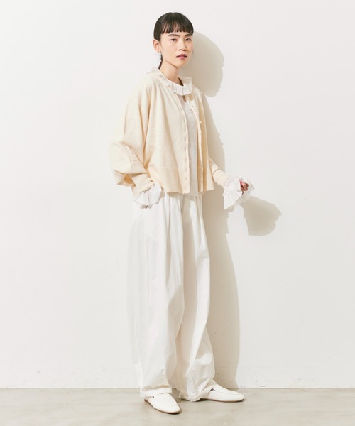 Libra Cue(リブラ キュー)の「パールボタンカーディガン(カーディガン/ボレロ・レディース・グレー/ブラック/アイボリー・FREE)」の5枚目の写真