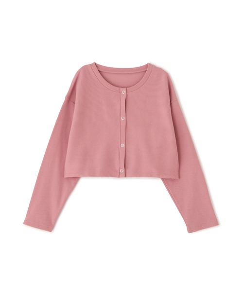 FREE'S MART（フリーズマート）の「◆リブショート丈カットソーカーデイガン（カーディガン/ボレロ・レディース・ピンク/ホワイト/ブラック/グリーン・FREE）」の4枚目の写真