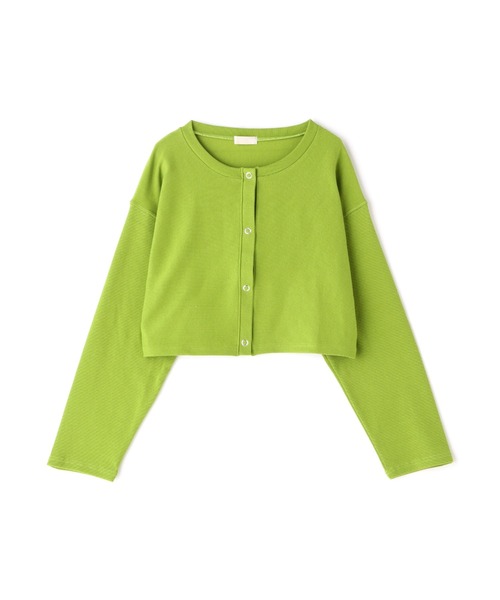 FREE'S MART（フリーズマート）の「◆リブショート丈カットソーカーデイガン（カーディガン/ボレロ・レディース・ピンク/ホワイト/ブラック/グリーン・FREE）」の3枚目の写真