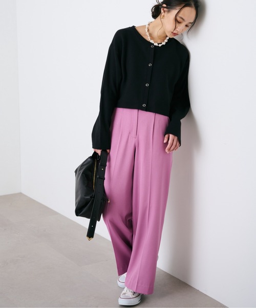 FREE'S MART（フリーズマート）の「◆リブショート丈カットソーカーデイガン（カーディガン/ボレロ・レディース・ピンク/ホワイト/ブラック/グリーン・FREE）」の15枚目の写真