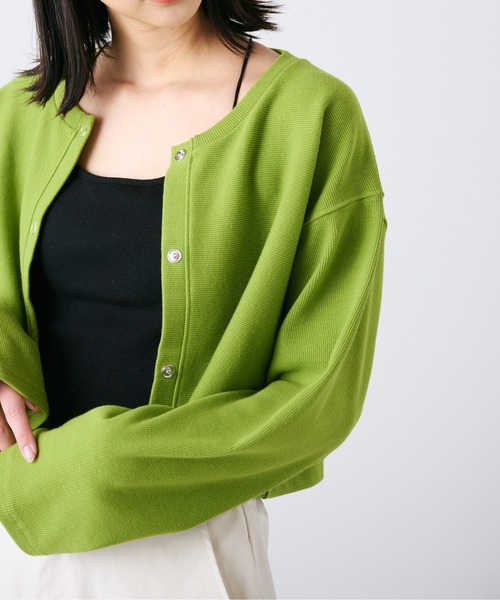 FREE'S MART（フリーズマート）の「◆リブショート丈カットソーカーデイガン（カーディガン/ボレロ・レディース・ピンク/ホワイト/ブラック/グリーン・FREE）」の6枚目の写真