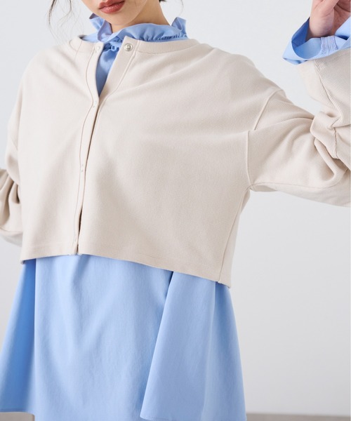 FREE'S MART（フリーズマート）の「◆リブショート丈カットソーカーデイガン（カーディガン/ボレロ・レディース・ピンク/ホワイト/ブラック/グリーン・FREE）」の7枚目の写真