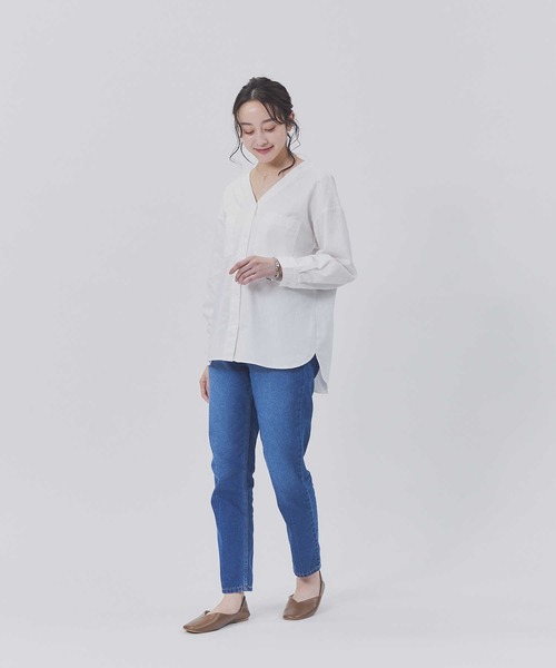 BACK NUMBER(バックナンバー)の「【BACK NUMBER】スリムテーパード(デニムパンツ・レディース・ライトインディゴブルー/ダークインディゴブルー/ホワイト・S/M/L)」の11枚目の写真