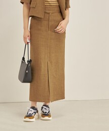 SHIPS | MANTECO 麻混 タイト ロング スカート◇(スカート)