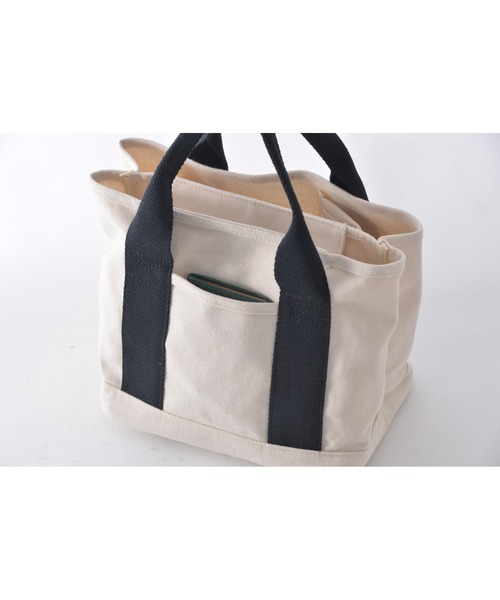 Rename（リネーム）の「Rename ファスナー付き 仕切り ミニ キャンバス ランチ トートバッグ（トートバッグ・レディース・ダークグレー/ベージュ系その他/ライトグレー/ナチュラル/ブラック・FREE）」の10枚目の写真