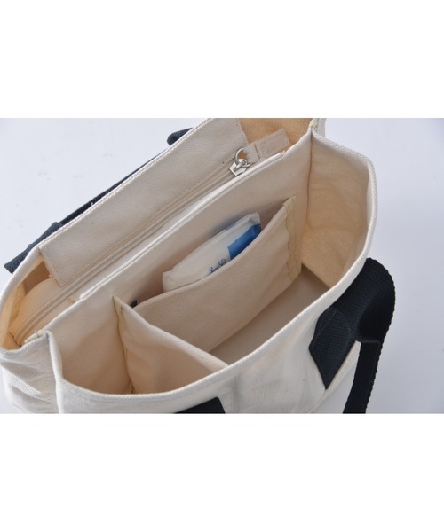 Rename（リネーム）の「Rename ファスナー付き 仕切り ミニ キャンバス ランチ トートバッグ（トートバッグ・レディース・ダークグレー/ベージュ系その他/ライトグレー/ナチュラル/ブラック・FREE）」の14枚目の写真