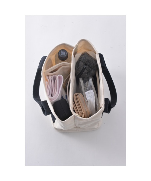 Rename（リネーム）の「Rename ファスナー付き 仕切り ミニ キャンバス ランチ トートバッグ（トートバッグ・レディース・ダークグレー/ベージュ系その他/ライトグレー/ナチュラル/ブラック・FREE）」の16枚目の写真