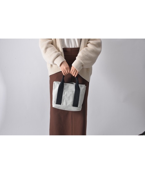 Rename（リネーム）の「Rename ファスナー付き 仕切り ミニ キャンバス ランチ トートバッグ（トートバッグ・レディース・ダークグレー/ベージュ系その他/ライトグレー/ナチュラル/ブラック・FREE）」の21枚目の写真