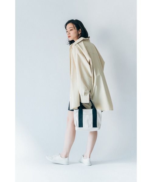 Rename ファスナー付き 仕切り ミニ キャンバス ランチ トートバッグ