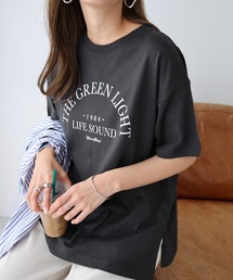 コットンロゴプリント半袖Tシャツ