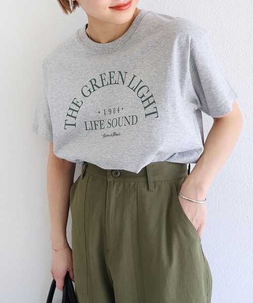 andme(アンドミー)の「コットンロゴプリント半袖Tシャツ(Tシャツ/カットソー・レディース・ベージュ/オフホワイト/グレー/チャコールグレー/オートミール・M/S)」の18枚目の写真