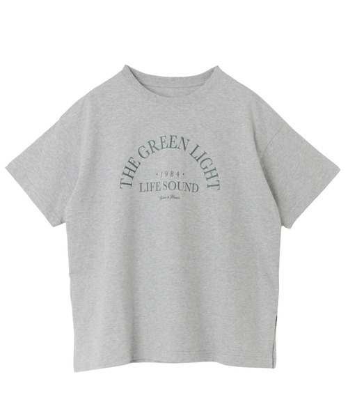 andme(アンドミー)の「コットンロゴプリント半袖Tシャツ(Tシャツ/カットソー・レディース・ベージュ/オフホワイト/グレー/チャコールグレー/オートミール・M/S)」の7枚目の写真