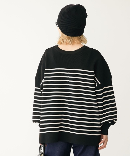 Chaco closet（チャコ クローゼット）の「片畦編みオーバーサイズクルーネックニットカーディガン（カーディガン/ボレロ・レディース・オレンジ系/ブラック系/ブラック/ネイビー系/オフホワイト・FREE）」の20枚目の写真