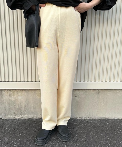 select MOCA by son(セレクトモカバイソン)の「リブストレートリラックスパンツ(その他パンツ・レディース・グレイッシュベージュ/ブラック/オリーブ/アイボリー・FREE)」の20枚目の写真