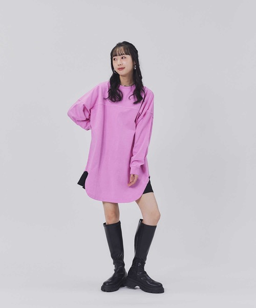 BACK NUMBER（バックナンバー）の「【BACK NUMBER】フットボールチュニック（チュニック・レディース・ピンク/キナリ/ブラック・M/L）」の12枚目の写真