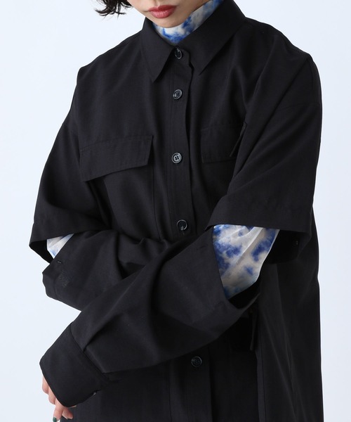 PAGEBOY（ページボーイ）の「ミリタリー2WAYシャツ（シャツ/ブラウス・レディース・チャコールグレー/ブラック/オフホワイト・FREE）」の16枚目の写真