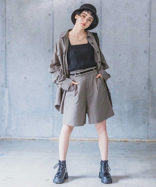 PAGEBOY（ページボーイ）の「ミリタリー2WAYシャツ（シャツ/ブラウス・レディース・チャコールグレー/ブラック/オフホワイト・FREE）」の8枚目の写真