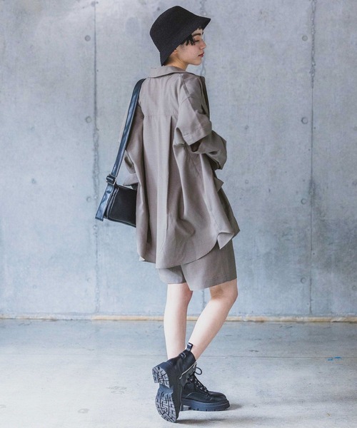 PAGEBOY（ページボーイ）の「ミリタリー2WAYシャツ（シャツ/ブラウス・レディース・チャコールグレー/ブラック/オフホワイト・FREE）」の9枚目の写真