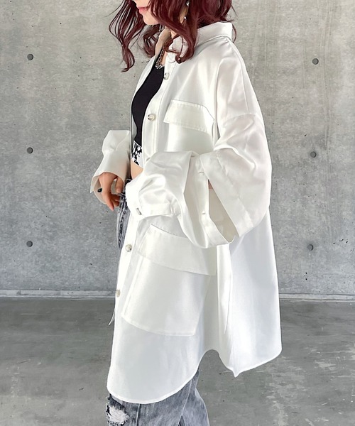 PAGEBOY（ページボーイ）の「ミリタリー2WAYシャツ（シャツ/ブラウス・レディース・チャコールグレー/ブラック/オフホワイト・FREE）」の20枚目の写真