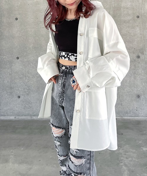 PAGEBOY（ページボーイ）の「ミリタリー2WAYシャツ（シャツ/ブラウス・レディース・チャコールグレー/ブラック/オフホワイト・FREE）」の22枚目の写真