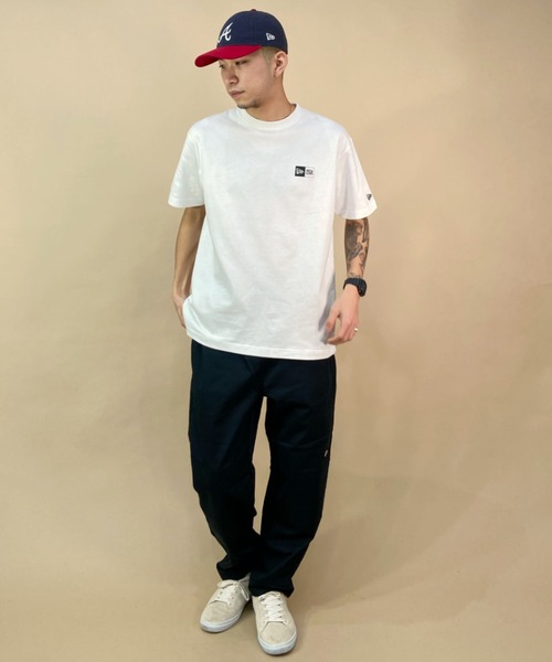 NEW ERA（ニューエラ）の「NEW ERA/ニューエラ バックプリントTシャツ スクエアロゴ/ブランドロゴ クルーネックTシャツ/コットンT ワンポイント 13516803/13516804/13516805/13516806（Tシャツ/カットソー・メンズ・グリーン/ブラック/ホワイト/ベージュ・M/XL/XXL/L）」の9枚目の写真