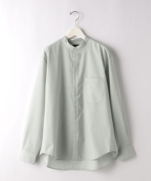 green label relaxing(グリーンレーベルリラクシング)の「TWトロ ストライプ ジャストルーズ バンドカラー シャツ -ウォッシャブル・ストレッチ・防シワ-(シャツ/ブラウス・メンズ・グレー/ライトブルー・S/L/M/XL)」の9枚目の写真