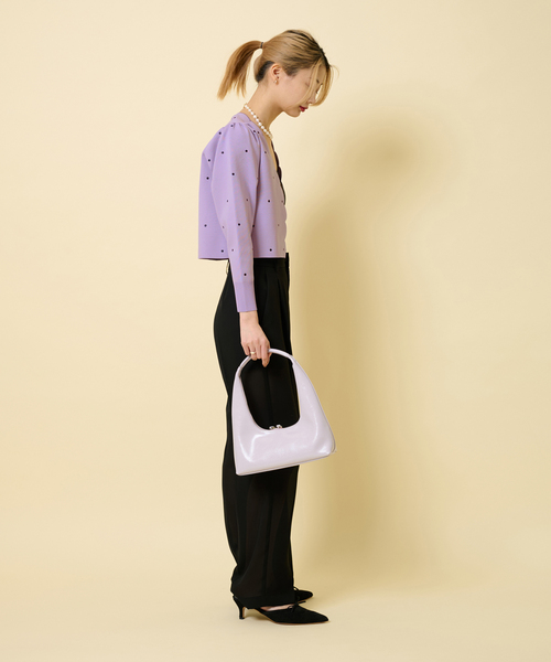 U by SPICK&SPAN(ユーバイスピックアンドスパン)の「ドット刺繍ニットカーディガン(カーディガン/ボレロ・レディース・アイボリー/パープル/ブラック・FREE)」の15枚目の写真