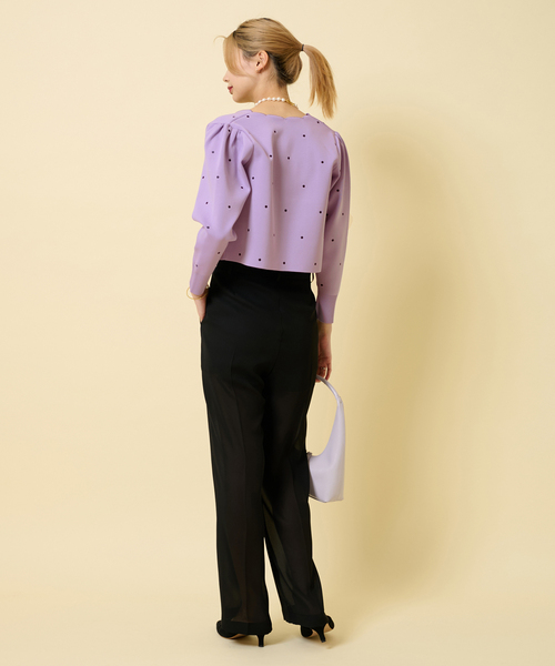 U by SPICK&SPAN(ユーバイスピックアンドスパン)の「ドット刺繍ニットカーディガン(カーディガン/ボレロ・レディース・アイボリー/パープル/ブラック・FREE)」の16枚目の写真