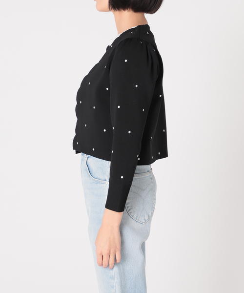 U by SPICK&SPAN(ユーバイスピックアンドスパン)の「ドット刺繍ニットカーディガン(カーディガン/ボレロ・レディース・アイボリー/パープル/ブラック・FREE)」の18枚目の写真