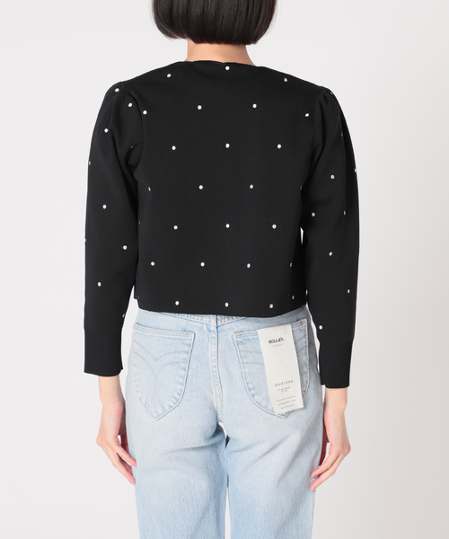 U by SPICK&SPAN(ユーバイスピックアンドスパン)の「ドット刺繍ニットカーディガン(カーディガン/ボレロ・レディース・アイボリー/パープル/ブラック・FREE)」の19枚目の写真