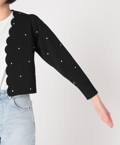 U by SPICK&SPAN(ユーバイスピックアンドスパン)の「ドット刺繍ニットカーディガン(カーディガン/ボレロ・レディース・アイボリー/パープル/ブラック・FREE)」の22枚目の写真