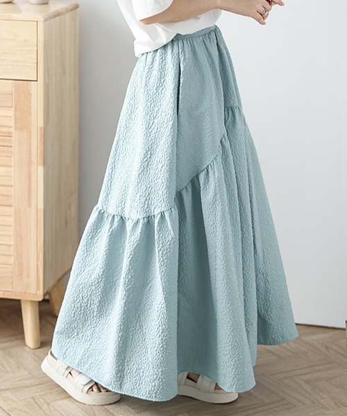 SUGAR BISKET（シュガービスケット）の「ジャガード風ギャザースカート（スカート・レディース・ホワイト/ライトグレー/ブラック/ピンク/ブルー・フリー）」の21枚目の写真