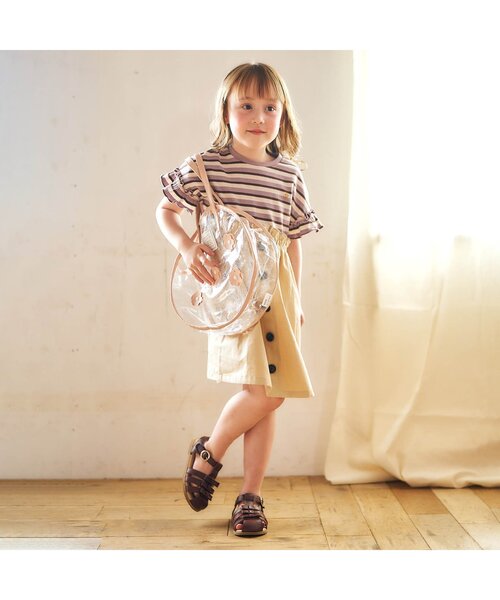 apres les cours（アプレレクール）の「お花モチーフシャイニークリアバッグ（スイムグッズ・キッズ・ピンク/レインボー・FREE）」の3枚目の写真