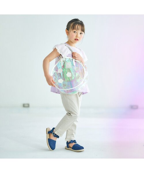 apres les cours（アプレレクール）の「お花モチーフシャイニークリアバッグ（スイムグッズ・キッズ・ピンク/レインボー・FREE）」の4枚目の写真