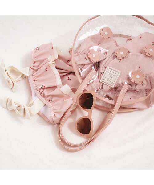 apres les cours（アプレレクール）の「お花モチーフシャイニークリアバッグ（スイムグッズ・キッズ・ピンク/レインボー・FREE）」の9枚目の写真